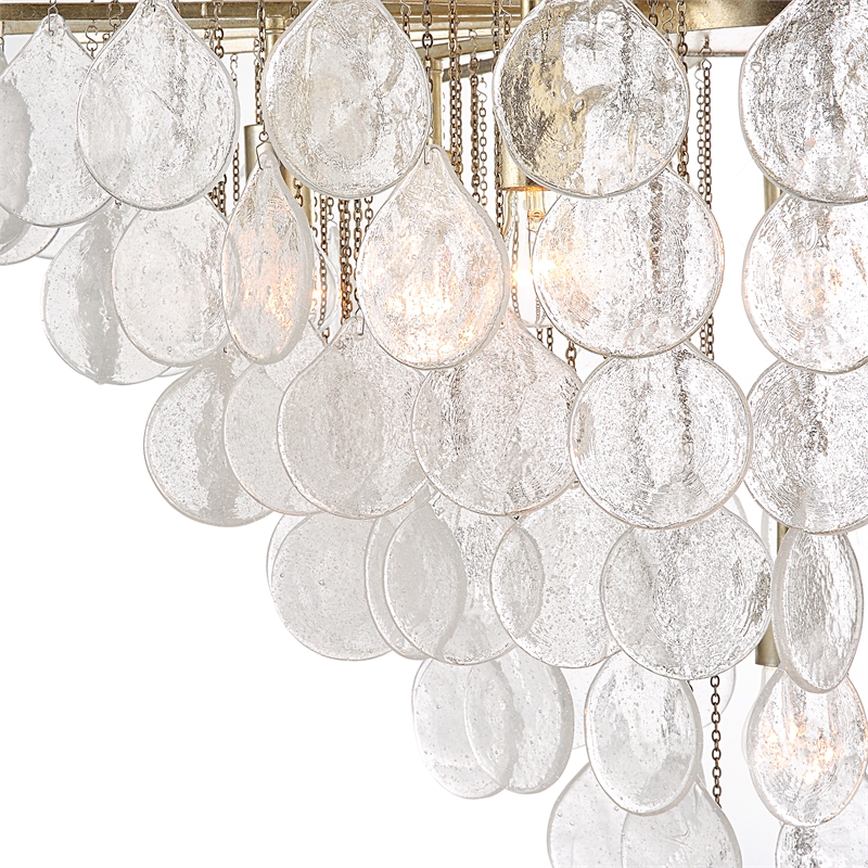 Uttermost Goccia 8 Light Tear Drop Glass Pendant in Silver