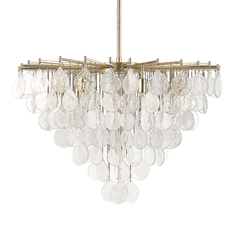 Uttermost Goccia 8 Light Tear Drop Glass Pendant in Silver