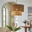 Uttermost Biswas Woven Jute 1 Light Pendant in Antique Brass