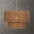 Uttermost Biswas Woven Jute 1 Light Pendant in Antique Brass