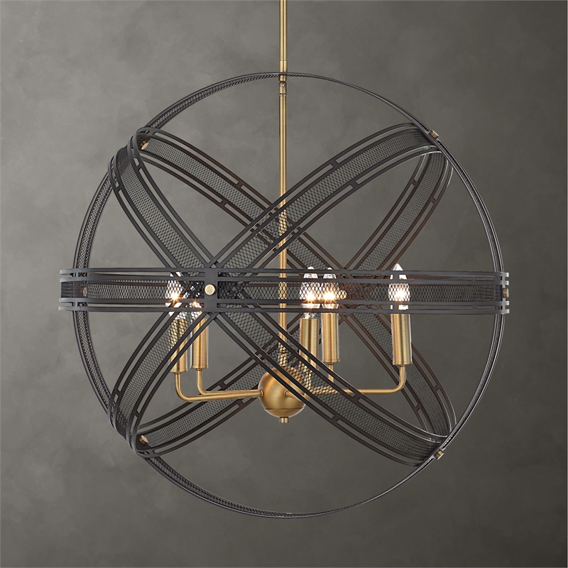 Uttermost Spherical 5 Light Pendant in Bronze