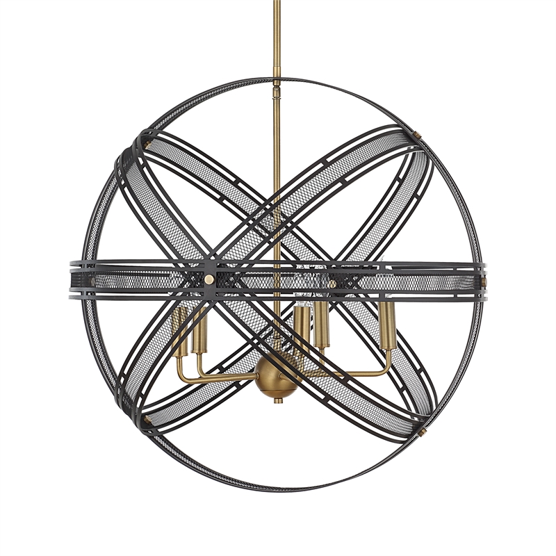 Uttermost Spherical 5 Light Pendant in Bronze