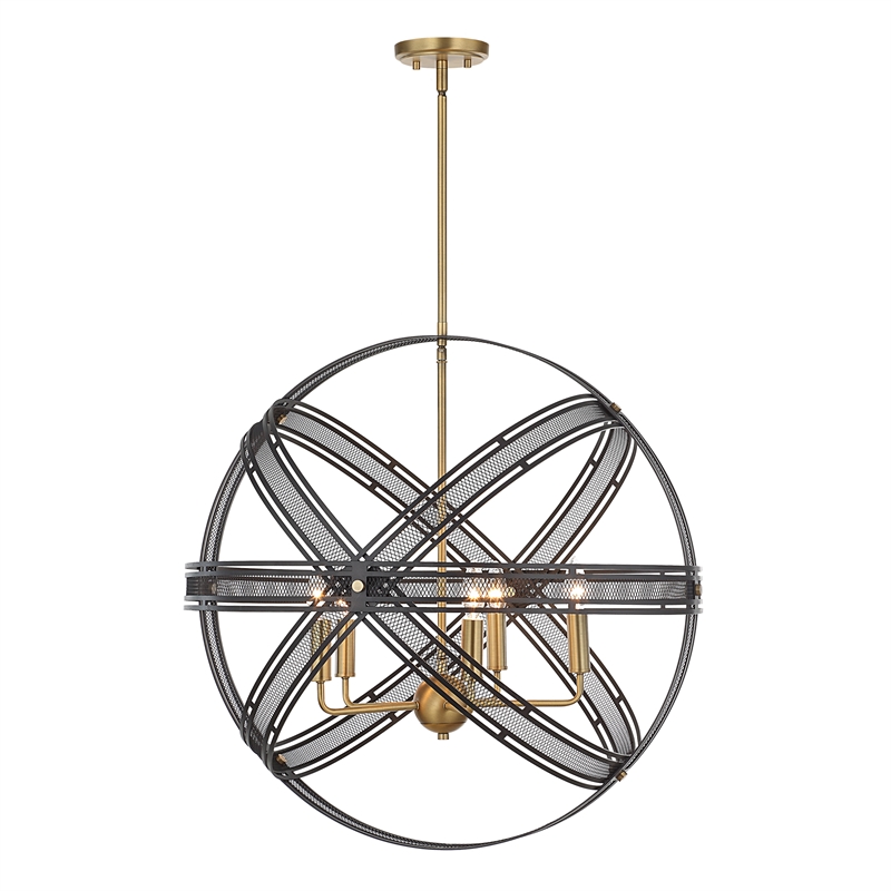 Uttermost Spherical 5 Light Pendant in Bronze
