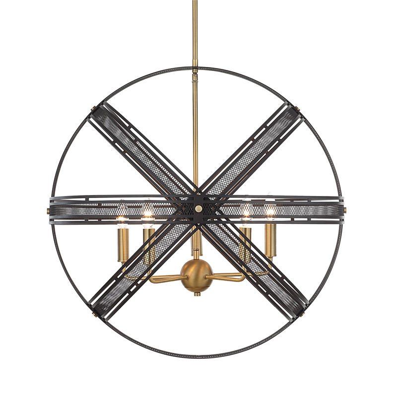 Uttermost Spherical 5 Light Pendant in Bronze