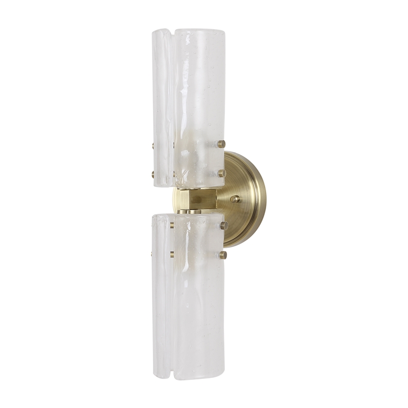 Uttermost Mistie 2 Light Glass Sconce in Antique Brass
