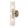 Uttermost Mistie 2 Light Glass Sconce in Antique Brass