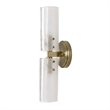 Uttermost Mistie 2 Light Glass Sconce in Antique Brass