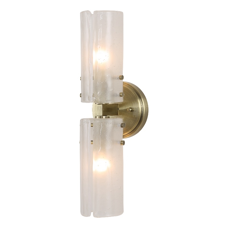 Uttermost Mistie 2 Light Glass Sconce in Antique Brass