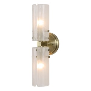 Uttermost Mistie 2 Light Glass Sconce in Antique Brass