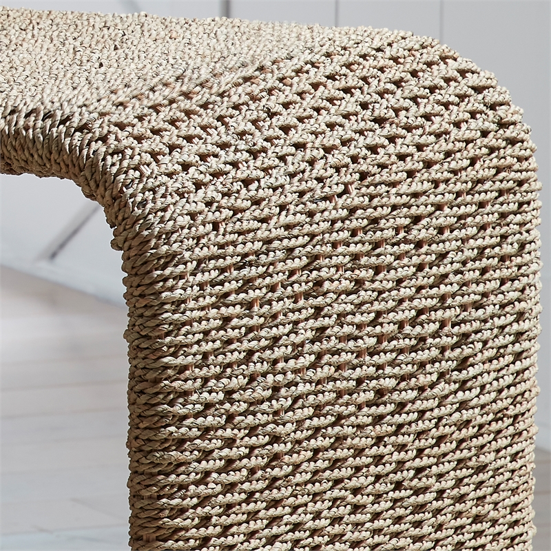 Uttermost Calabria Woven Seagrass End Table in Tan