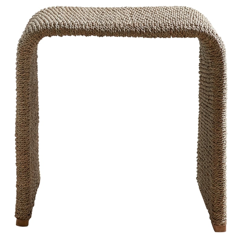 Uttermost Calabria Woven Seagrass End Table in Tan