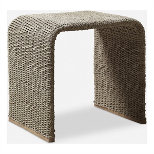 Uttermost Calabria Woven Seagrass End Table in Tan