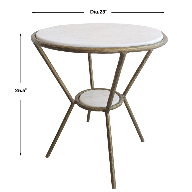 Uttermost Refuge Round White Side Table
