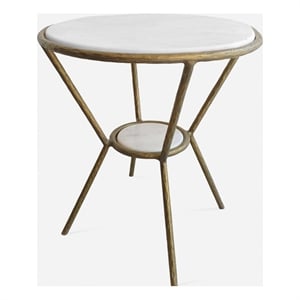 Uttermost Refuge Round White Side Table