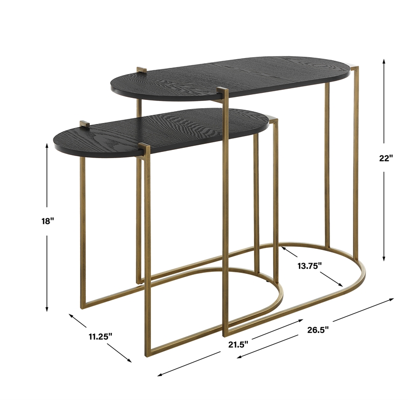 Uttermost Aztec Wood Nesting Tables in Ebony (Set of 2)