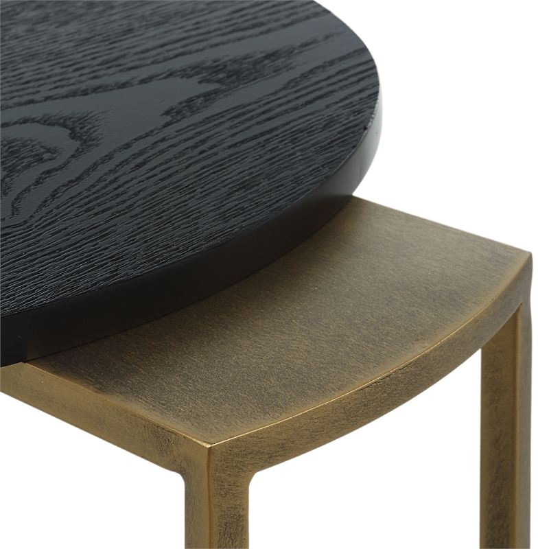 Uttermost Aztec Wood Nesting Tables in Ebony (Set of 2)