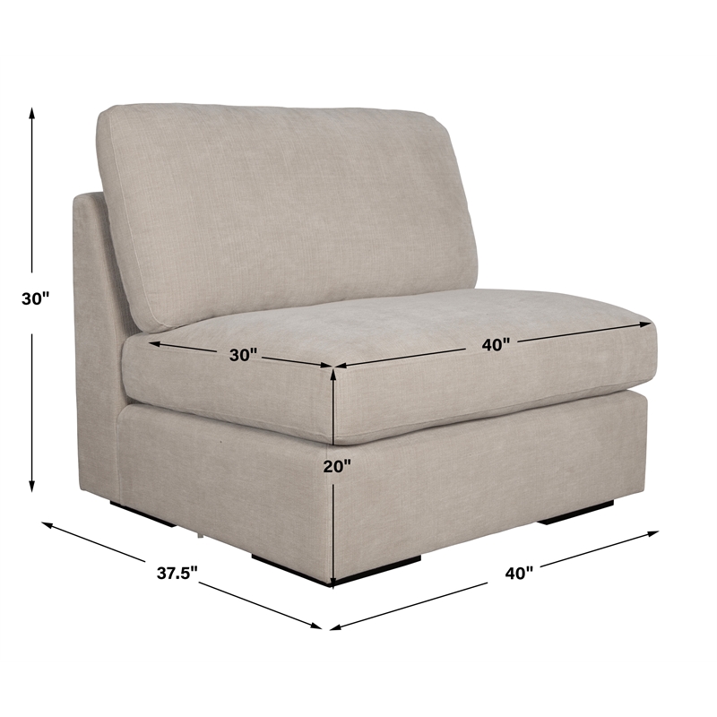 Uttermost Refuge Armless Sand Sofa