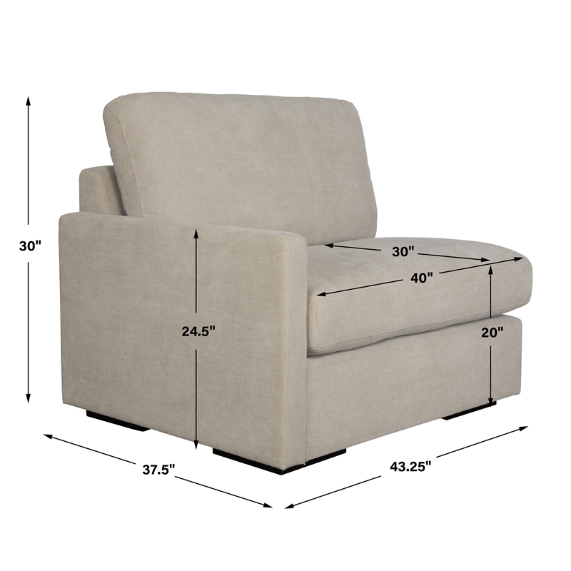 Uttermost Refuge Sand Left Arm Facing Sofa