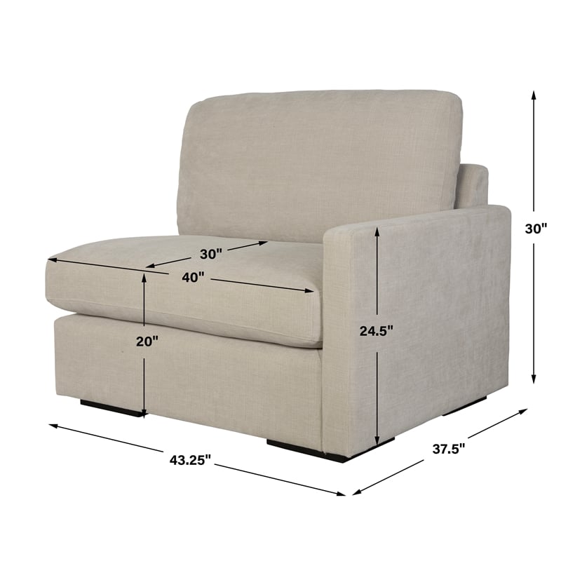 Uttermost Refuge Sand Right Arm Facing Sofa