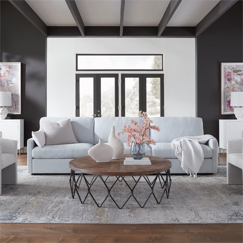Uttermost Refuge Armless Cloud Blue Sofa