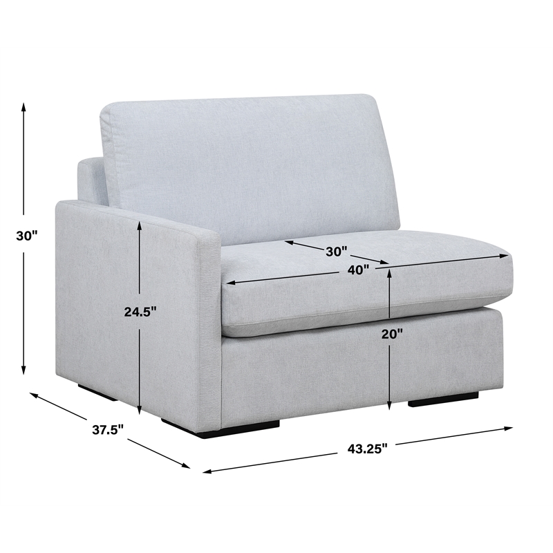 Uttermost Refuge Cloud Blue Left Arm Facing Sofa