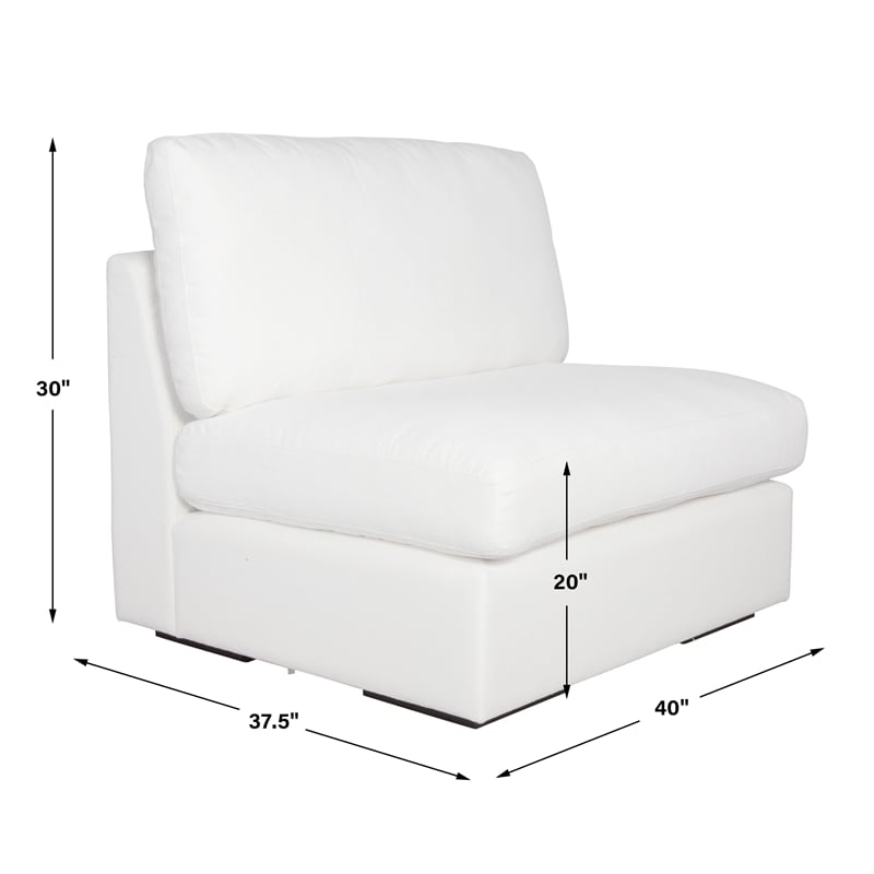 Uttermost Refuge Armless Arctic White Sofa