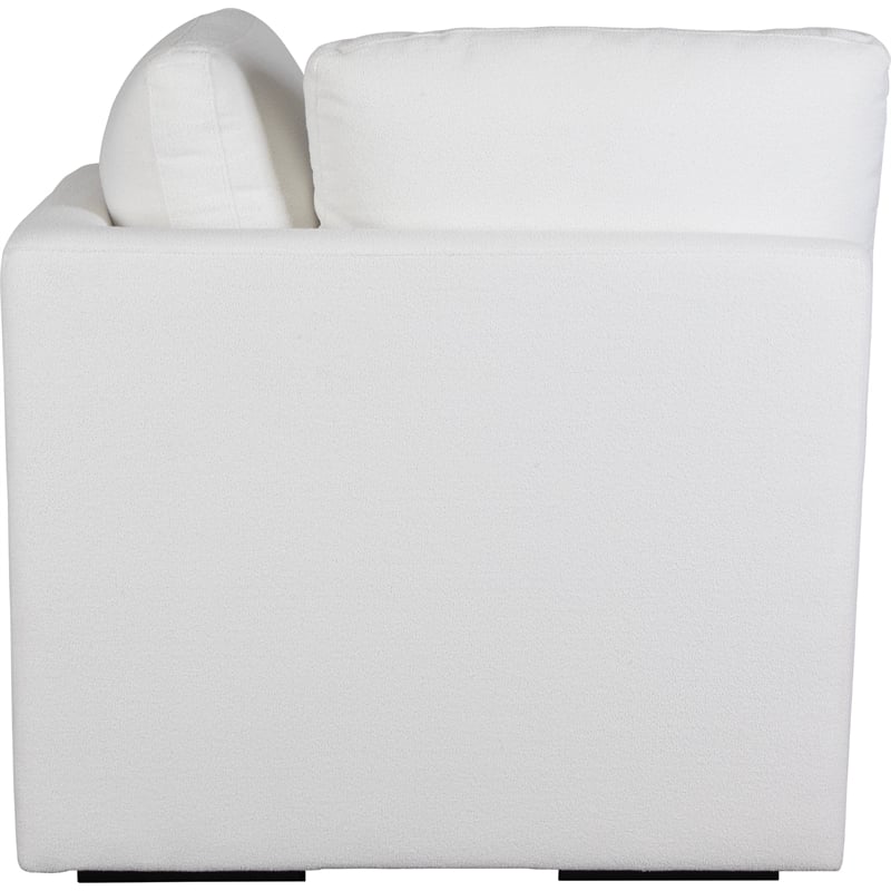 Uttermost Refuge Plush PolyesterUpholstered Corner Sofa/Chair in Arctic White