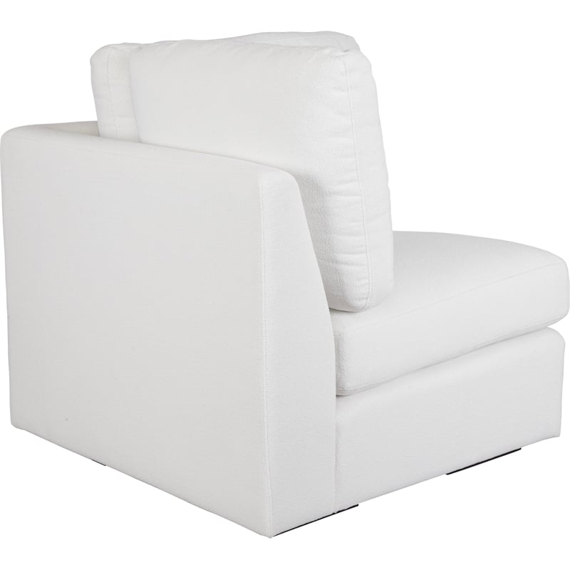 Uttermost Refuge Plush PolyesterUpholstered Corner Sofa/Chair in Arctic White
