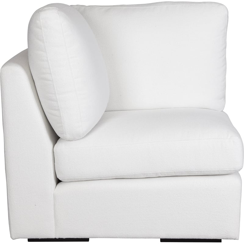 Uttermost Refuge Plush PolyesterUpholstered Corner Sofa/Chair in Arctic White
