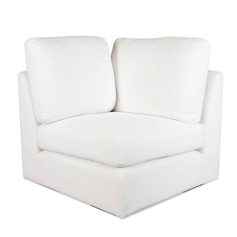Uttermost Refuge Plush PolyesterUpholstered Corner Sofa/Chair in Arctic White