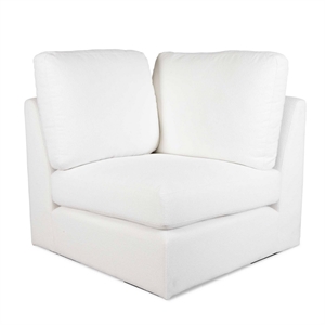 Uttermost Refuge Plush PolyesterUpholstered Corner Sofa/Chair in Arctic White