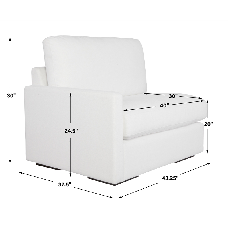 Uttermost Refuge Arctic White Left Arm Facing Sofa