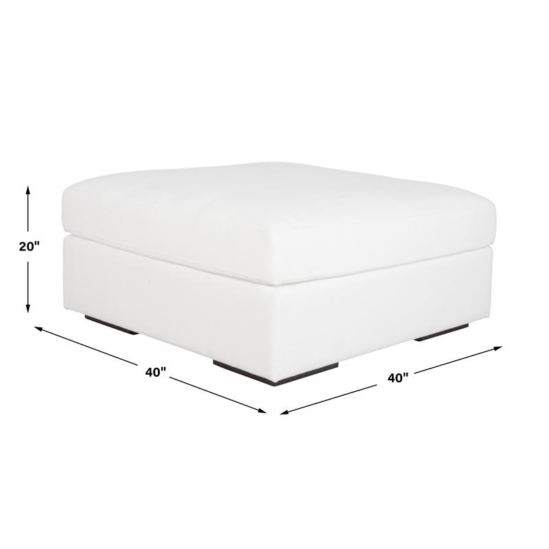 Uttermost Refuge Arctic White Sofa Ottoman