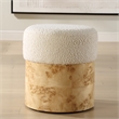 Uttermost Swirls Poplar Ivory Ottoman