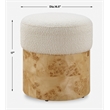 Uttermost Swirls Poplar Ivory Ottoman