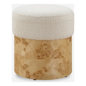 Uttermost Swirls Poplar Ivory Ottoman