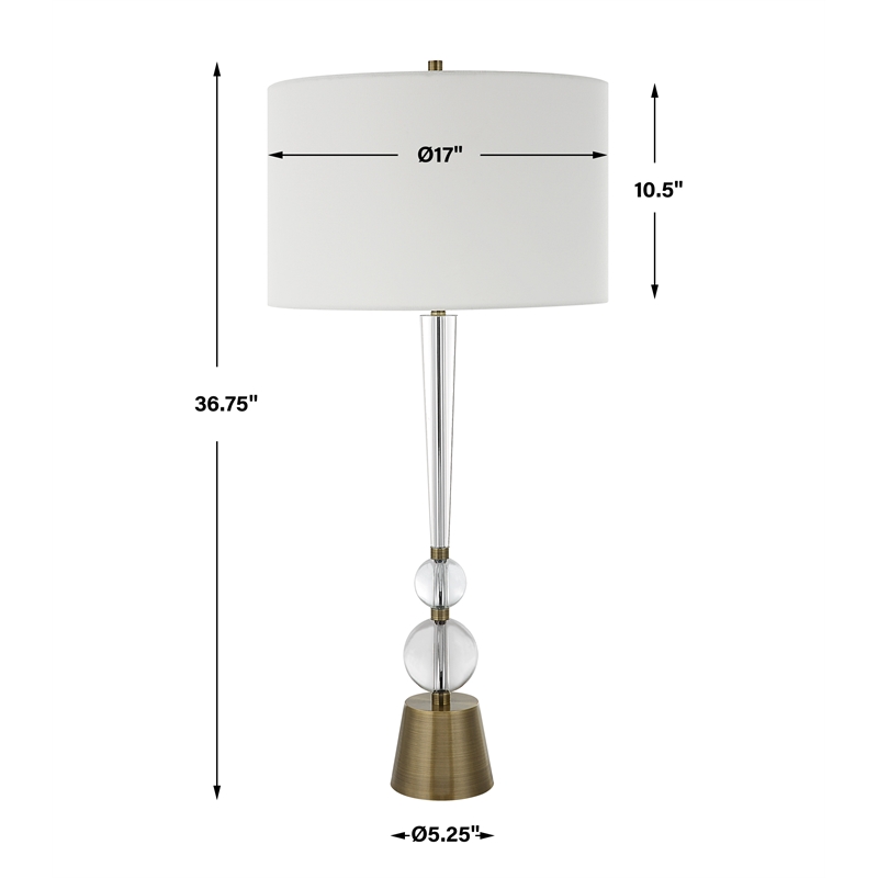Uttermost Annily Crystal Table Lamp in Brass