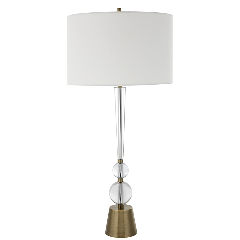 Uttermost Annily Crystal Table Lamp in Brass