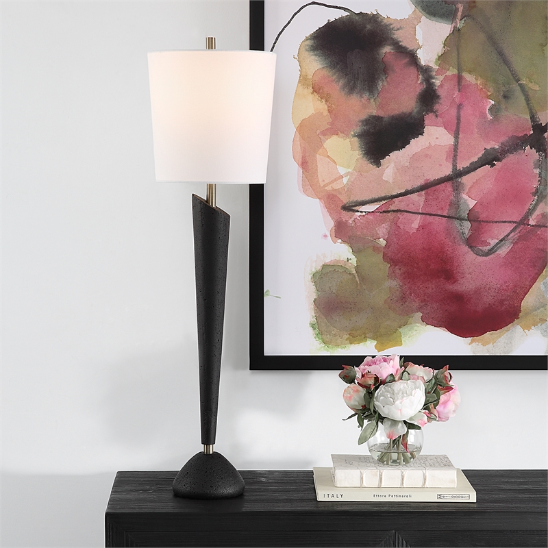Uttermost Cypher Modern Buffet Lamp in Black