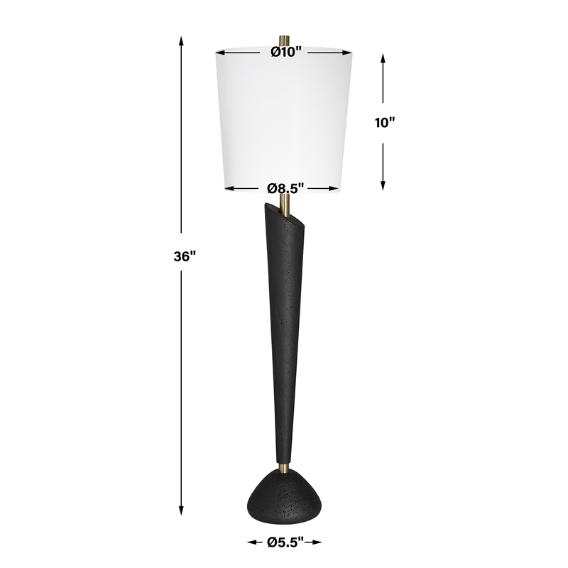 Uttermost Cypher Modern Buffet Lamp in Black