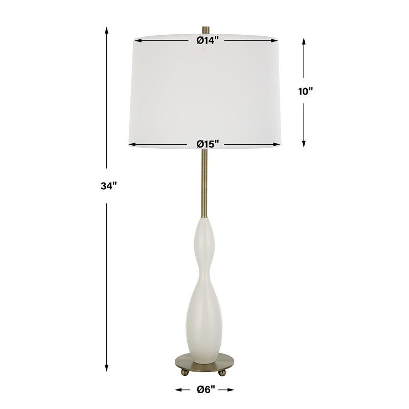 Uttermost Annora Glossy White Table Lamp