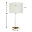 Uttermost Crystal Column Table Lamp in Antique Brass