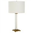 Uttermost Crystal Column Table Lamp in Antique Brass