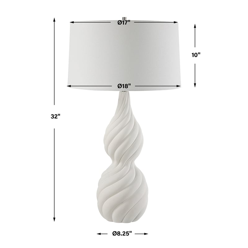 Uttermost Twisted Swirl White Table Lamp