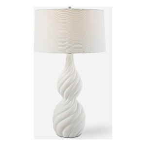 Uttermost Twisted Swirl White Table Lamp