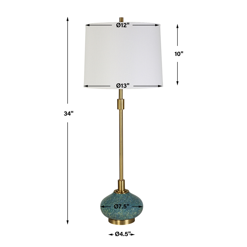 Uttermost Kaimana Aged Blue Buffet Lamp