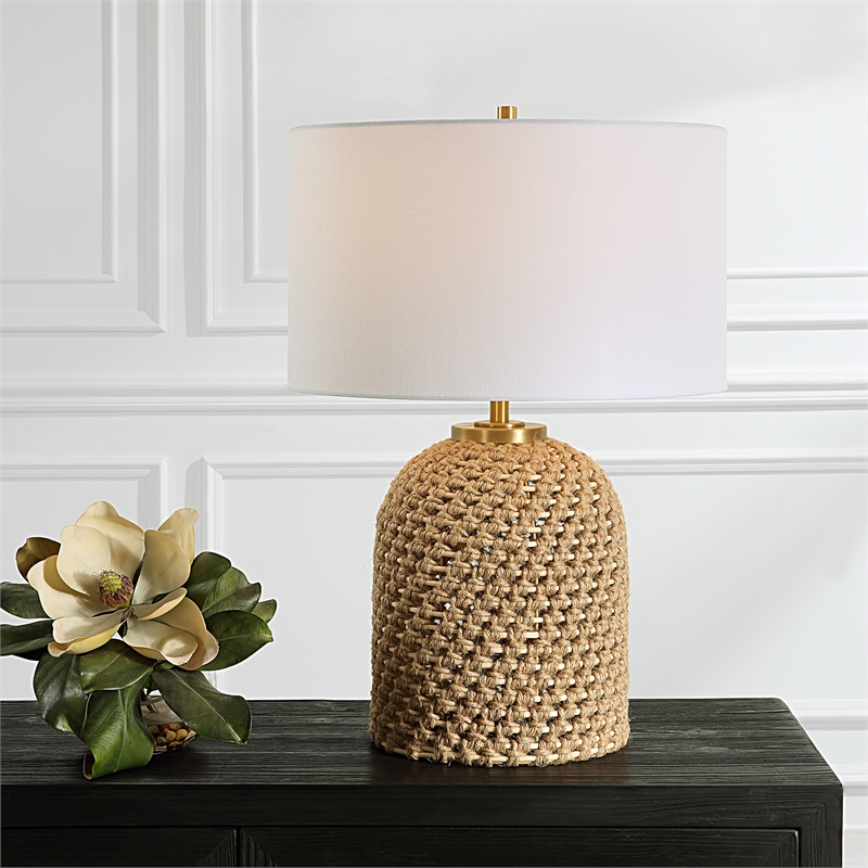 Uttermost Kendari Rope & Rattan Table Lamp in Brown