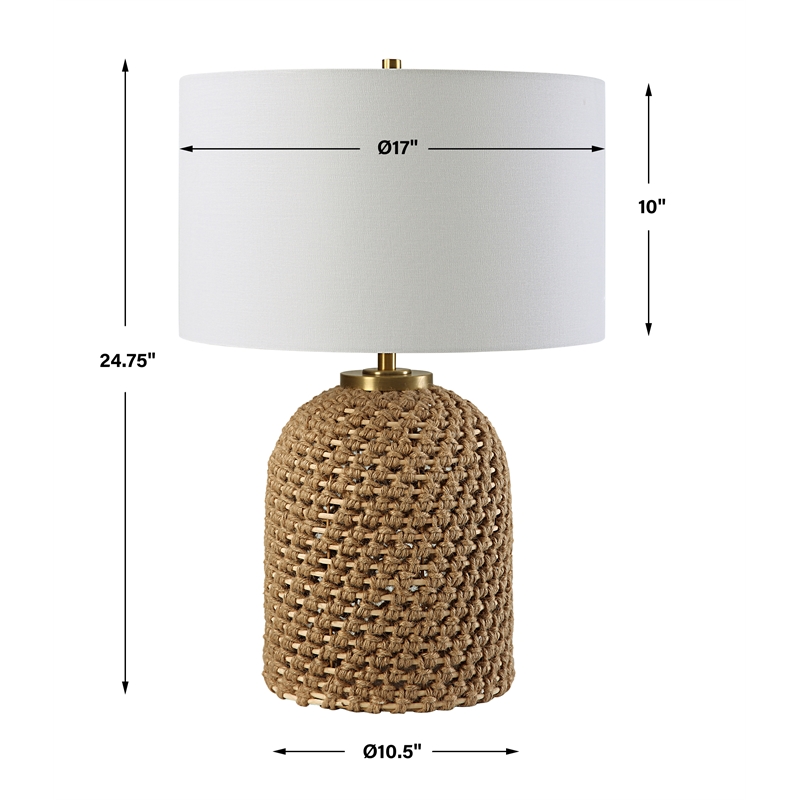 Uttermost Kendari Rope & Rattan Table Lamp in Brown