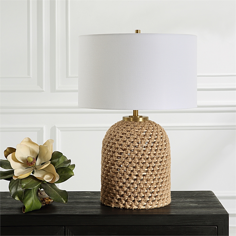 Uttermost Kendari Rope & Rattan Table Lamp in Brown