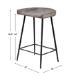 Uttermost Cordova Carved Wood Counter Stool in Gray